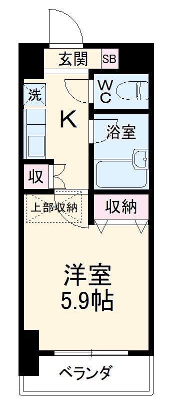 エアフォルク鷺沼(1K/7階)の間取り写真