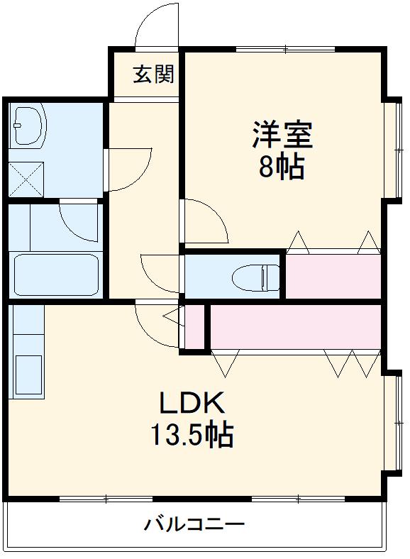 ピソベルデ(2LDK/1階)の間取り写真