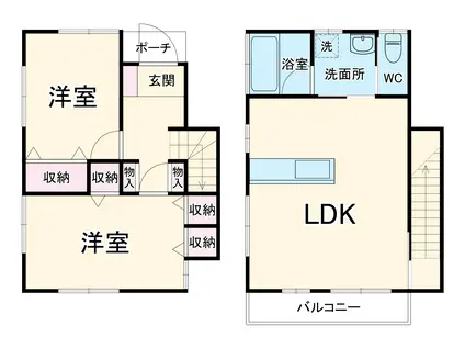 松木タウンハウス(2LDK/1階)の間取り写真