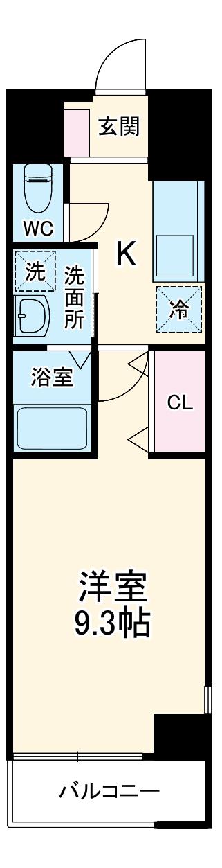 KDXレジデンス今池(1K/7階)の間取り写真