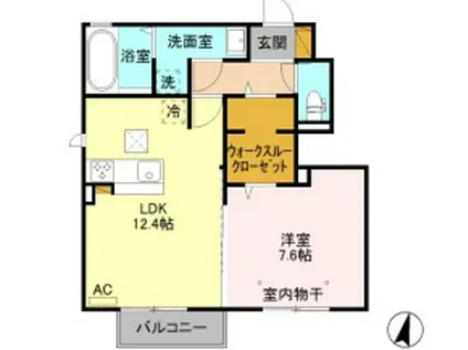 アルストロメリア(1LDK/1階)の間取り写真