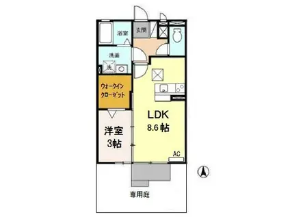 エスポワールC(1LDK/1階)の間取り写真