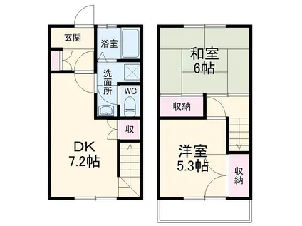 グリーンテラスハウスイソザキ(2DK/1階)の間取り写真