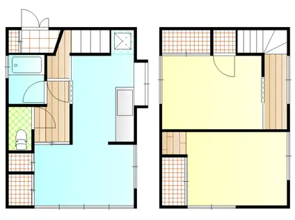 東北本線 宇都宮駅 バス乗車時間：35分 自由ヶ丘団地入口バス停で下車 徒歩3分 2階建 築53年(2DK)の間取り写真