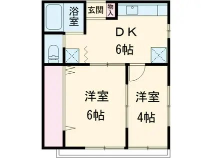 エスポワール大和(2DK/2階)の間取り写真