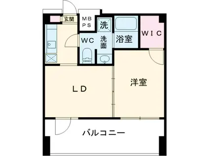 レスピール三鷹(1DK/9階)の間取り写真