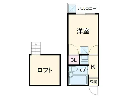 トータス西船A棟(1K/2階)の間取り写真