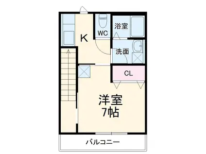 SAKYO古庄(1K/2階)の間取り写真