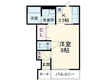 SAKYO5(1K/1階)の間取り写真