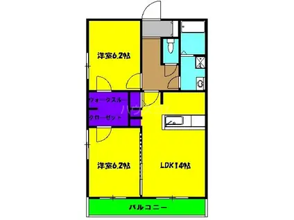 パルコ・ラート(2LDK/4階)の間取り写真