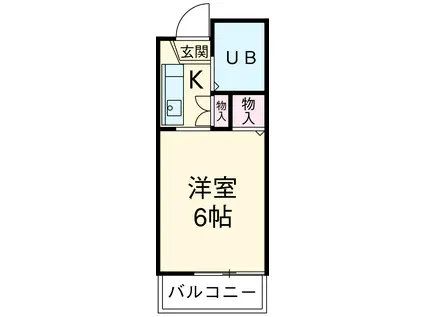 ビッグジョイⅠ(1K/1階)の間取り写真