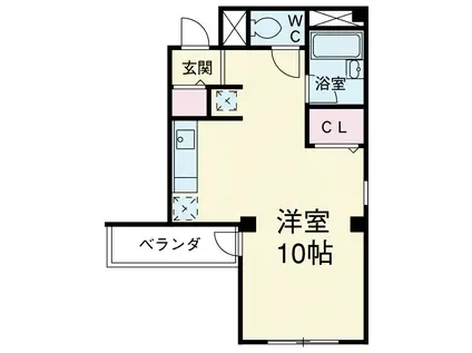 Lハイツ弐番館(ワンルーム/3階)の間取り写真