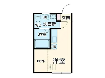 東京地下鉄東西線 行徳駅 徒歩8分 2階建 築44年(ワンルーム/1階)の間取り写真