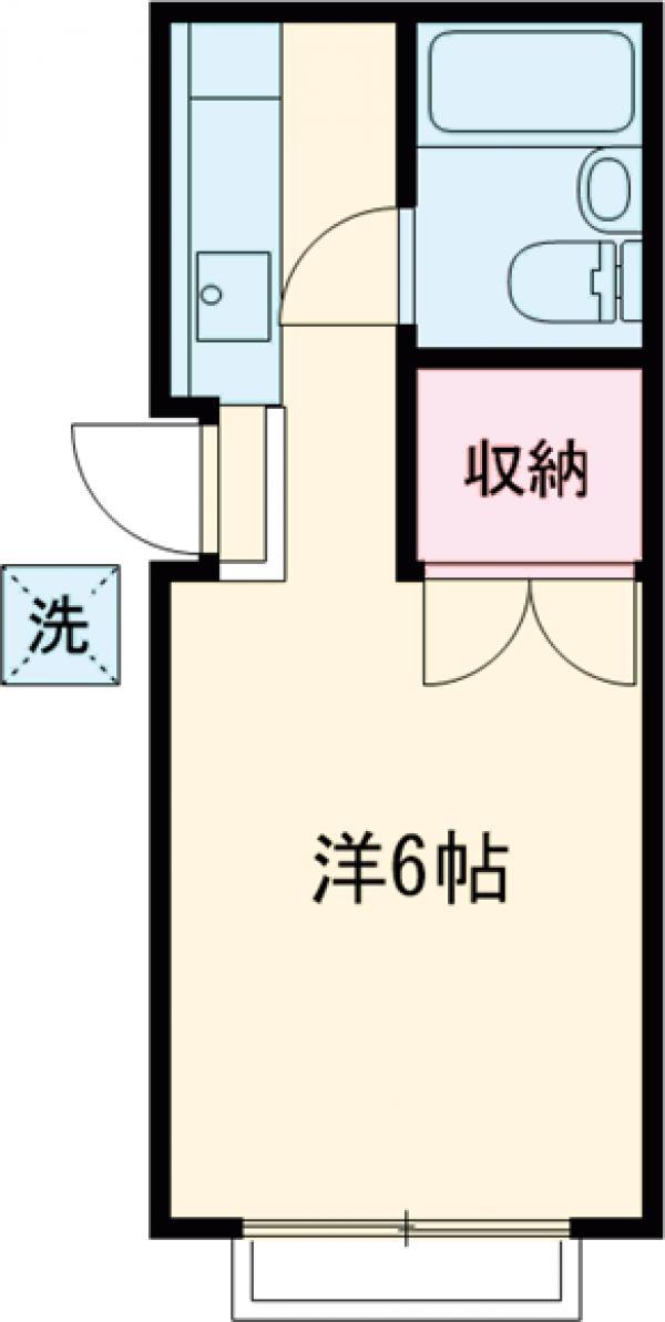 ヴィラシックスティーン(ワンルーム/2階)の間取り写真
