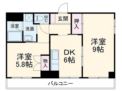 八千代ハイツ(2DK/3階)の間取り写真