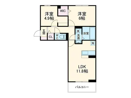 アーバンゲートⅤ(2LDK/1階)の間取り写真