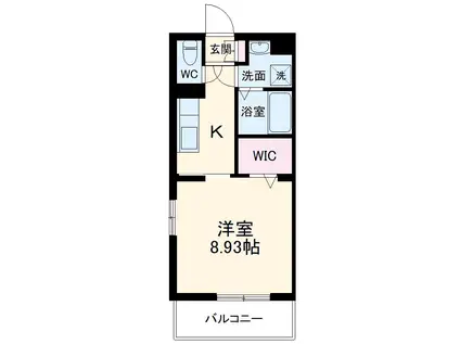 グランストーク城西(1K/2階)の間取り写真