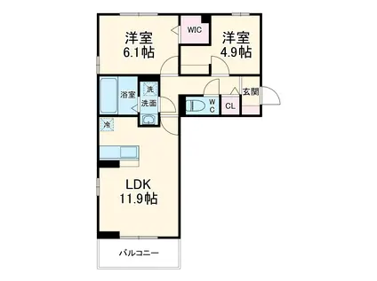 アーバンゲートⅤ(2LDK/3階)の間取り写真