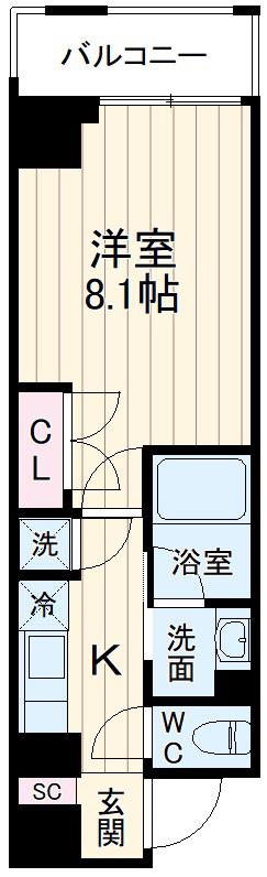 AVANTI ARATAMABASHI(ワンルーム/6階)の間取り写真