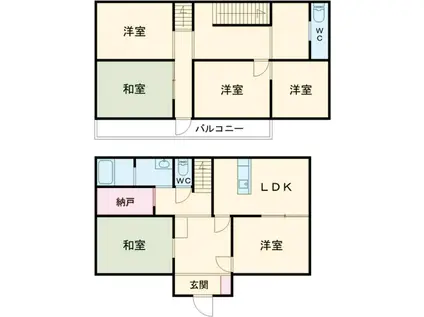 東北本線 間々田駅 徒歩6分 2階建 築20年(6SLDK)の間取り写真