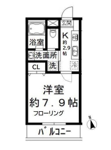 エム・ケイ西船(1K/1階)の間取り写真