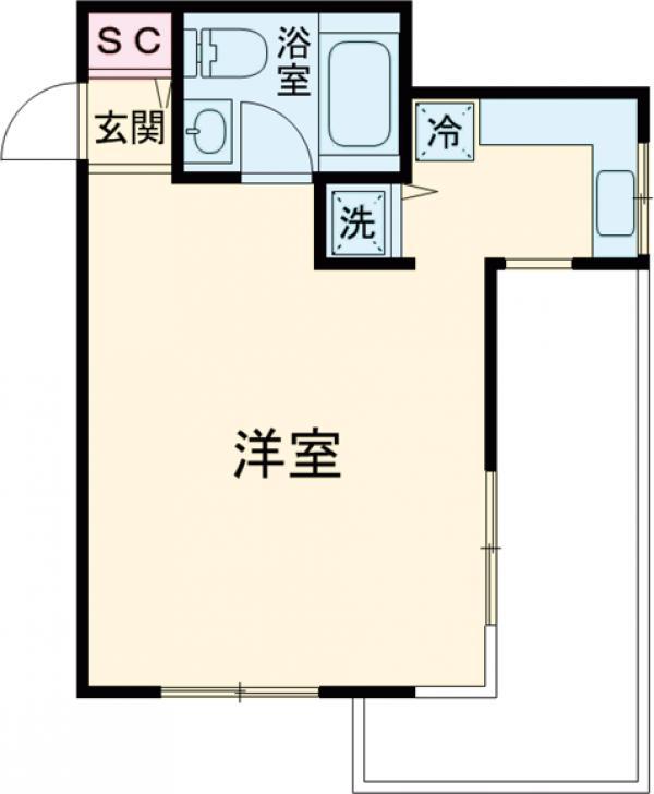 ブロックスコート(ワンルーム/3階)の間取り写真