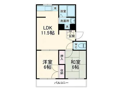 リネットハイム幕張(2LDK/2階)の間取り写真