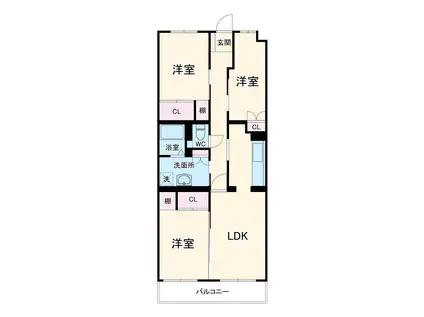 PLENDY北浦和(3LDK/4階)の間取り写真