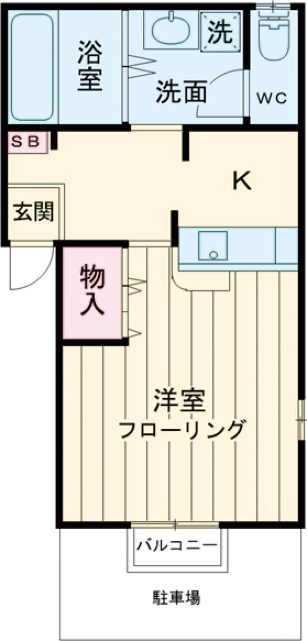 城の下ハイツ(1K/2階)の間取り写真
