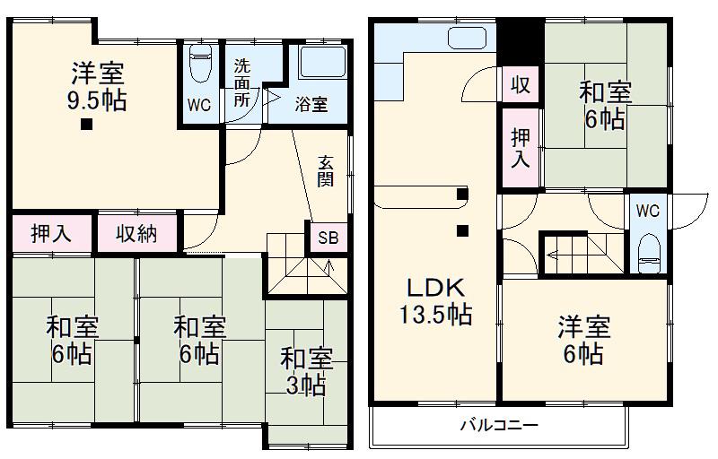 東武鉄道野田線 馬込沢駅 徒歩25分 2階建 築64年(5LDK)の間取り写真
