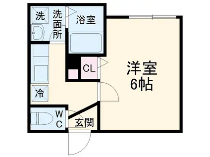 ハルジュール(1K/1階)の間取り写真