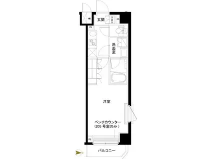 ルーブル東十条弐番館(1K/4階)の間取り写真