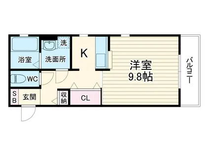 阪急電鉄宝塚線 豊中駅 徒歩15分 2階建 築23年(1K/1階)の間取り写真