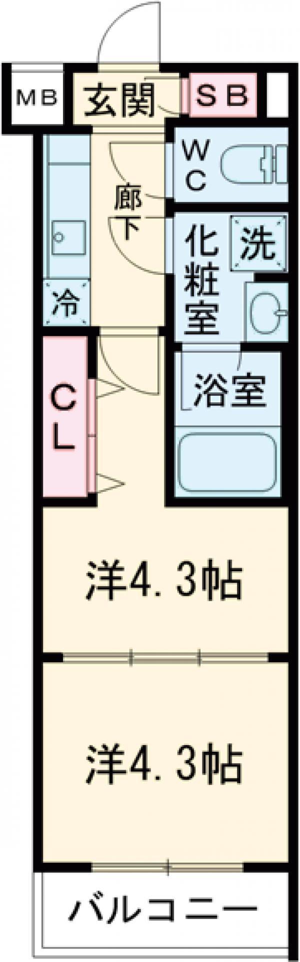 メインステージ成増Ⅱ(2K/2階)の間取り写真