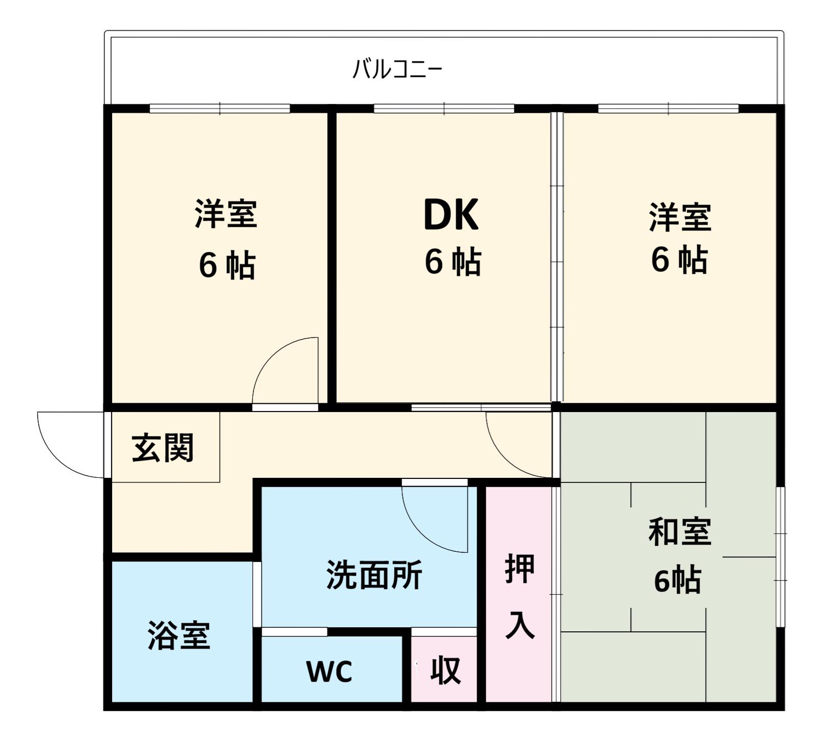 ハイツ中山(3DK/4階)の間取り写真