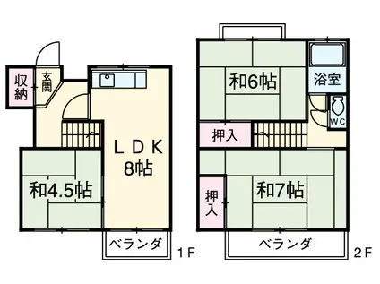 ワイズタウン　３棟(3LDK)の間取り写真