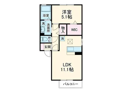 RAFFINE・幸(1LDK/1階)の間取り写真