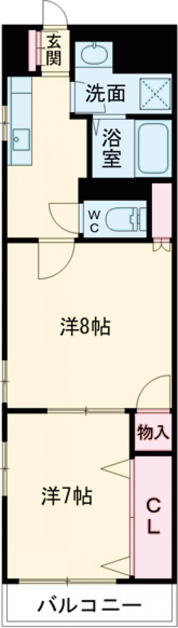 アローハイツ(2K/2階)の間取り写真