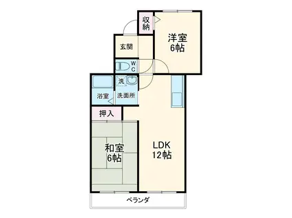 ハレルアナⅠ(2LDK/3階)の間取り写真