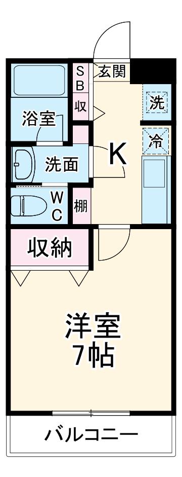 ハーモニー(1K/2階)の間取り写真