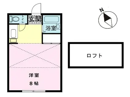 ハウス柏木(ワンルーム/1階)の間取り写真