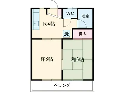 末広コーポ(2DK/2階)の間取り写真