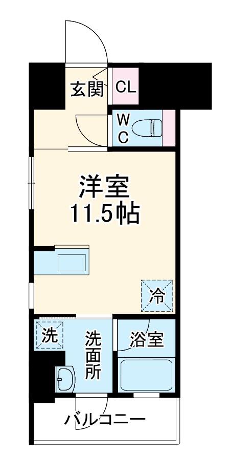 リーフコンフォート本厚木(ワンルーム/10階)の間取り写真