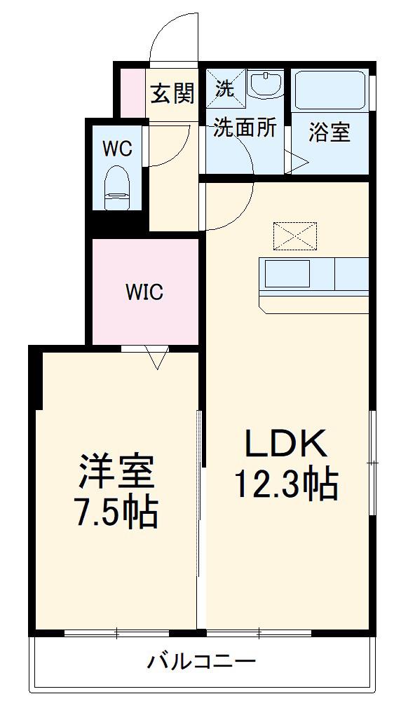 ソシア荏田(1LDK/1階)の間取り写真