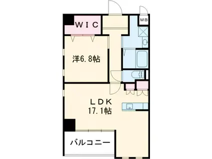 ルアナコート(1LDK/5階)の間取り写真