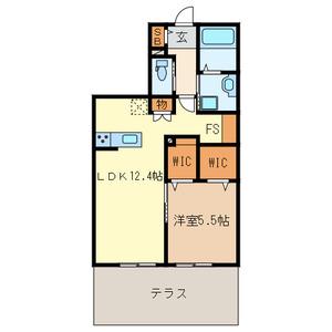 サンモールⅡ(1LDK/1階)の間取り写真