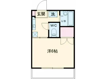 パークサイド駒沢A(1K/2階)の間取り写真