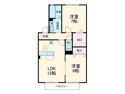 メルベーユK(2LDK/1階)の間取り写真