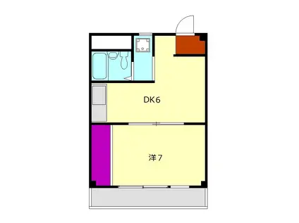 メゾン栄(1K/2階)の間取り写真