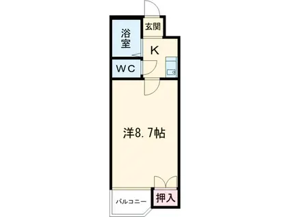 寛永ハイツ(1K/2階)の間取り写真